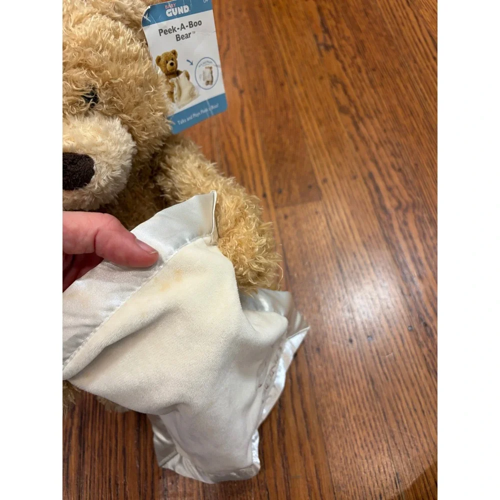Baby GUND Peek-A-Boo Bear Animated Plush Teddy Bear Tan 320193 NWT